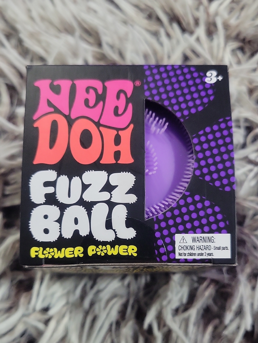 Brand New! Needoh Purple Fuzz Ball - Flower Power Edition